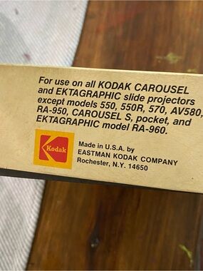 Kodak Transvue 140 Slide Tray Box with Red and Yellow Label